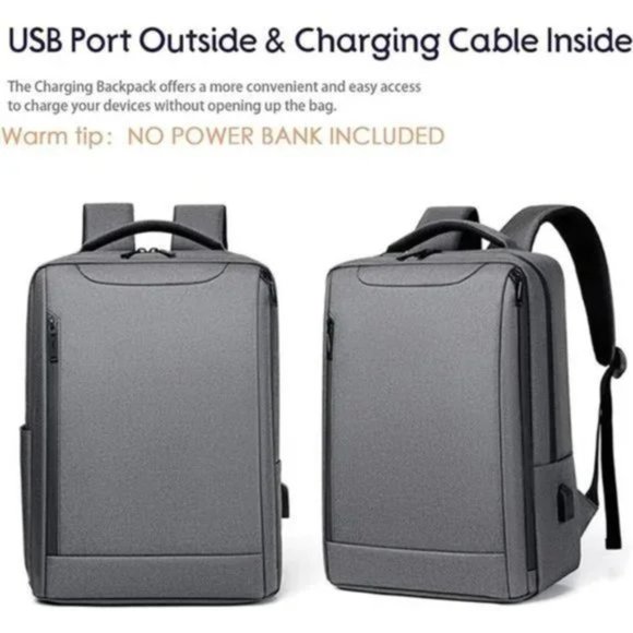 NEW LAPTOP Backpack, Business Backpack 15.6 inch Light Grey - Picture 6 of 7